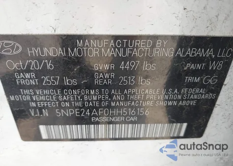 2017 Hyundai Sonata from USA, damaged, VIN 5NPE24AF0HH516156